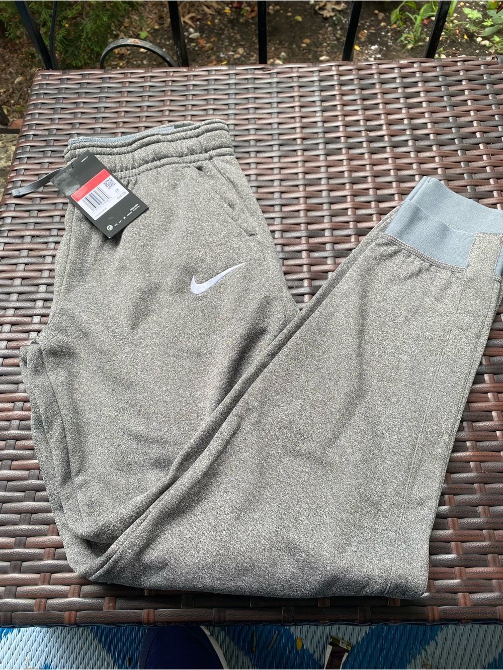Nike Kids Heather Gray Joggers with White Swoosh